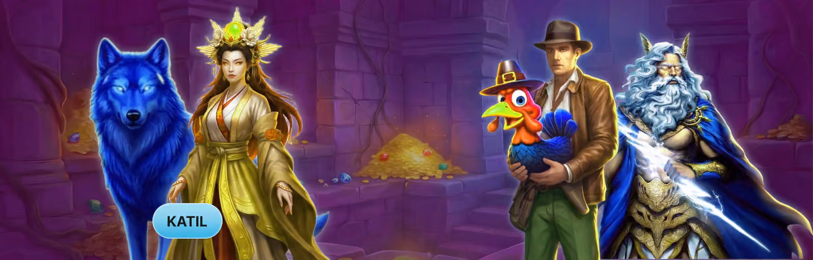 Mavi kurt, imparatoriçe, kaşif ve büyücü: slot oyunu karakterleri