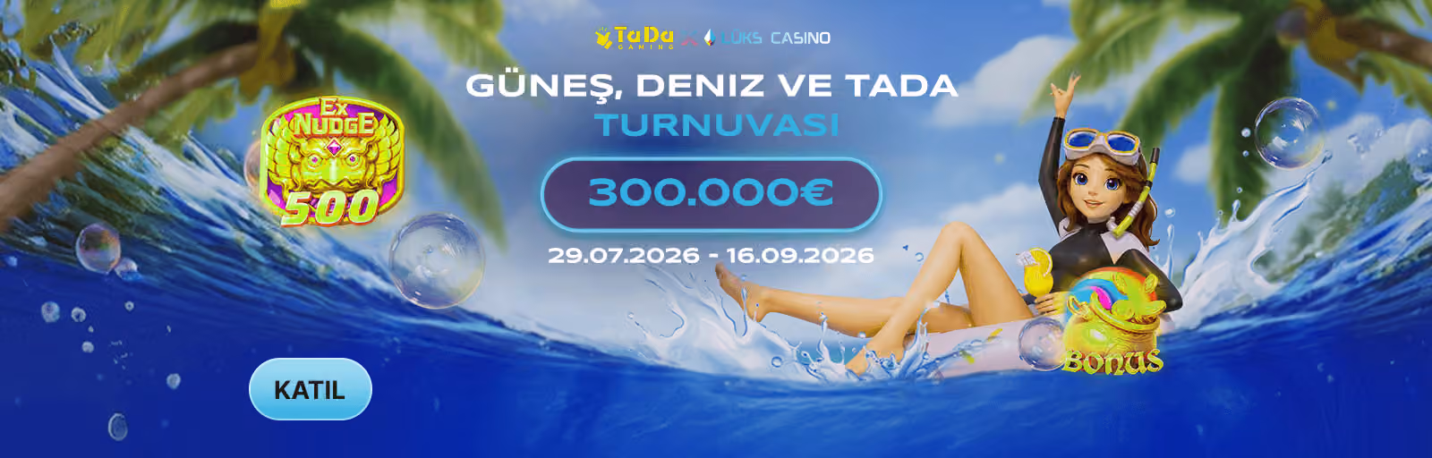 TaDa Güneş, Deniz ve TaDa turnuvası afişi: deniz kenarında şezlongdaki kız