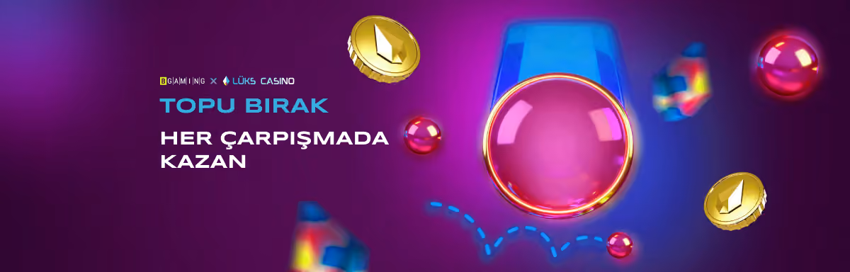 BGaming Topu Bırak afişi: plinko topu ve altın jetonlar
