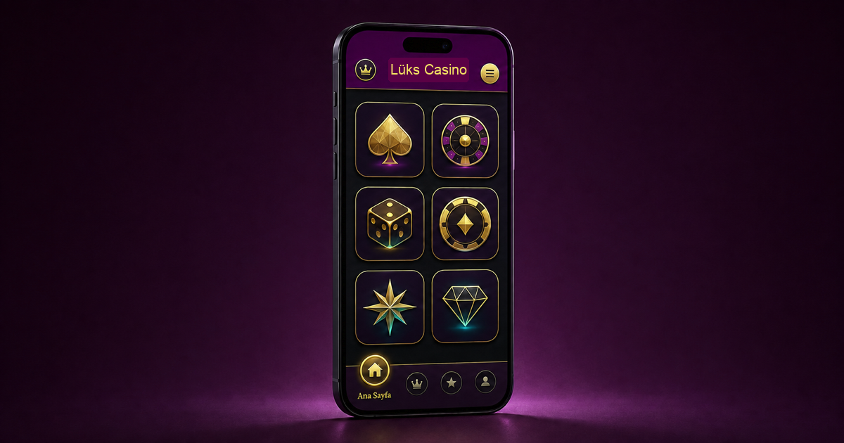 Lux Casino mobil uygulama ana ekranı